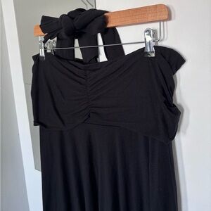 Black Halter Tie Dress